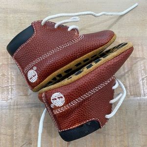 Timberland Baby leather lace up high top ankle booties shoes